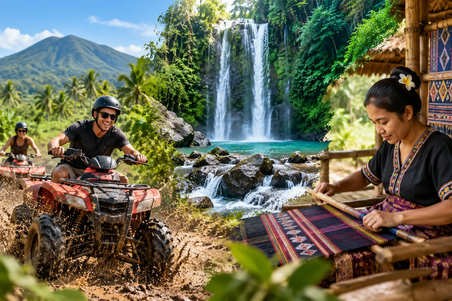 Lombok ATV Adventure, Waterfalls & Traditional Weaving Tour